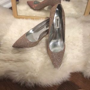 Dune London pink shimmer pointed pumps